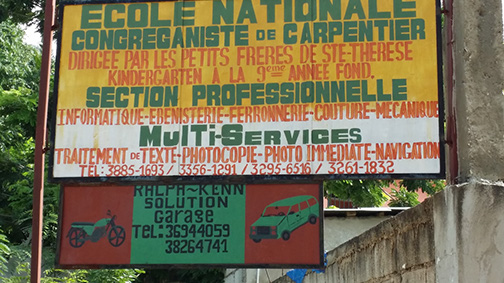 Enseigne de l'Ecole Nationale Congréganiste